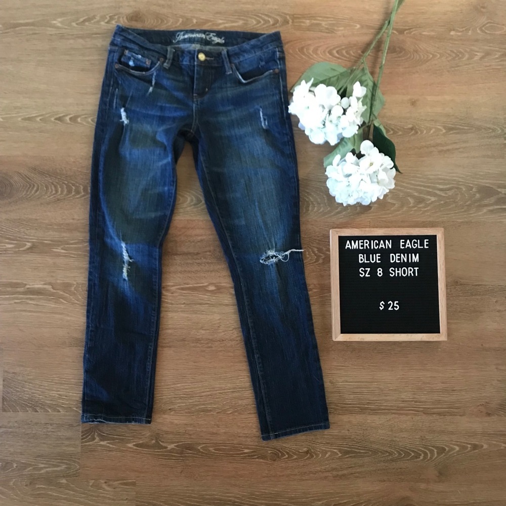 American Eagle Distressed Blue Denim
